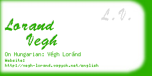 lorand vegh business card